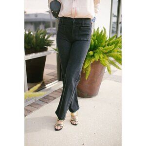 MOTHER The Rambler Patch Pocket High Waist Straight Leg Jeans in Wash Vroom